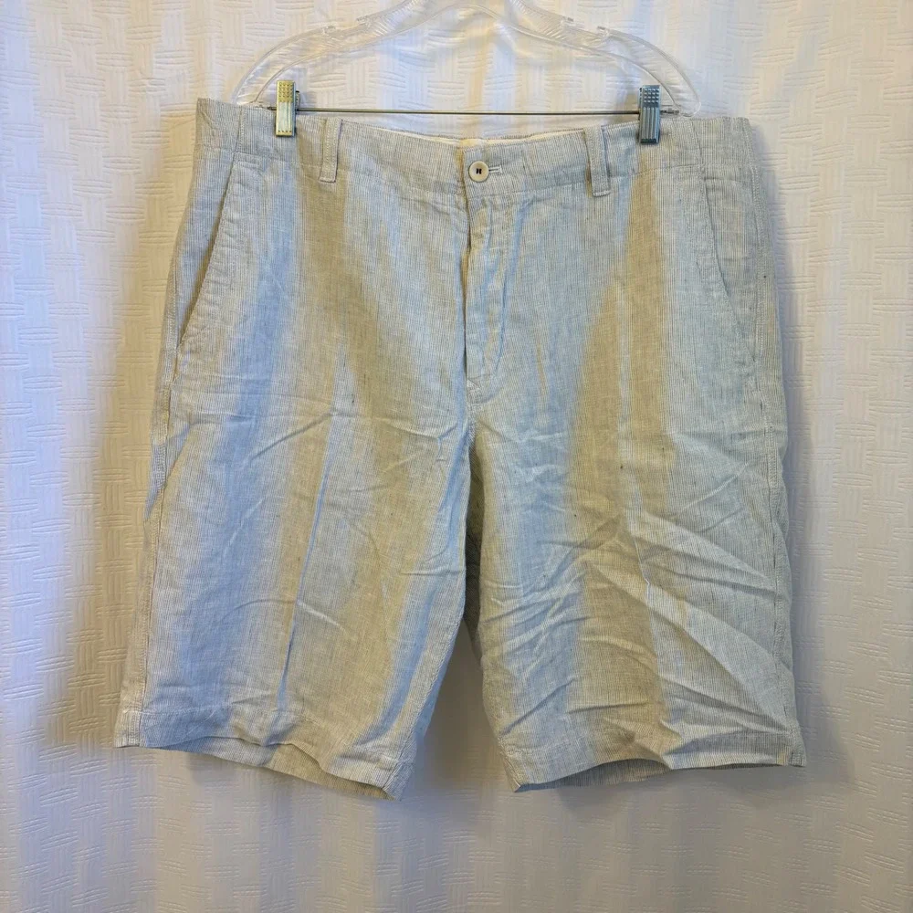 Banana Republic Mens‎ 40 Blue White Striped Linen Cotton 11